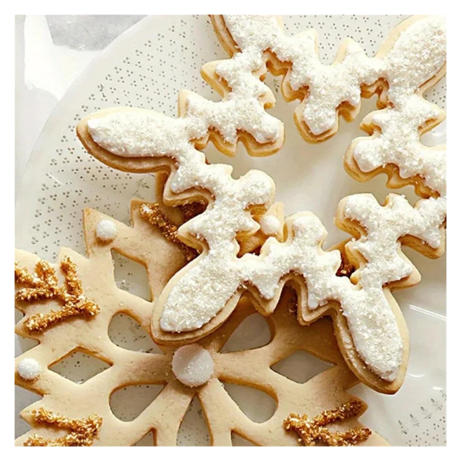 Edelstahl-Schneeflocken-Ausstecherform, Keks-Gebäck-Kuchenform for Backen, Werkzeug, DIY-Weihnachts-Schneeflocken-Plätzchenformen