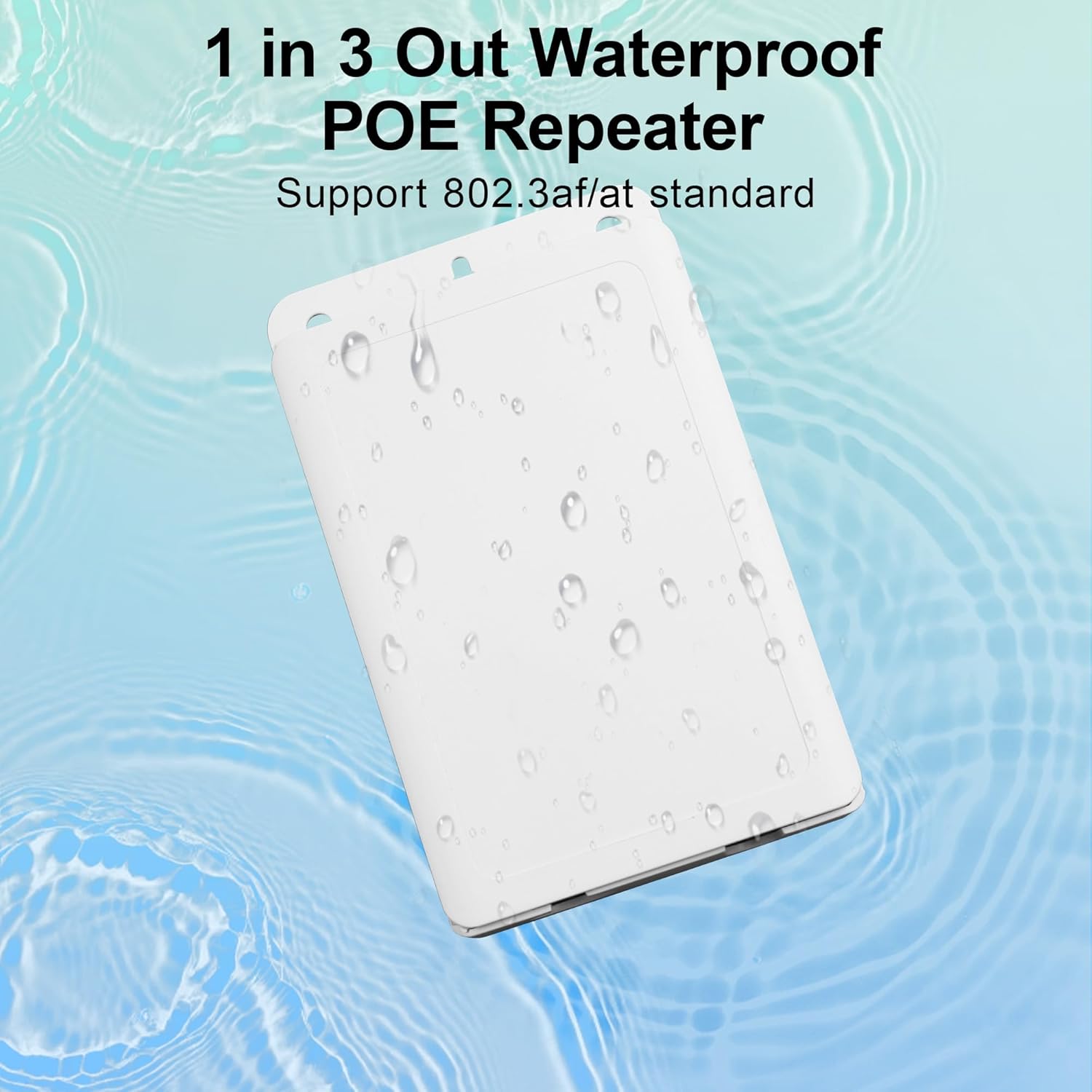 Outdoor PoE Gigabit Extender,1 in 3 Out Waterproof POE Repeater,802.3af/at,Extends Up to 250m（820ft） Ideal for IP Cameras & Outdoor Networks,Wall Mount Plug & Play