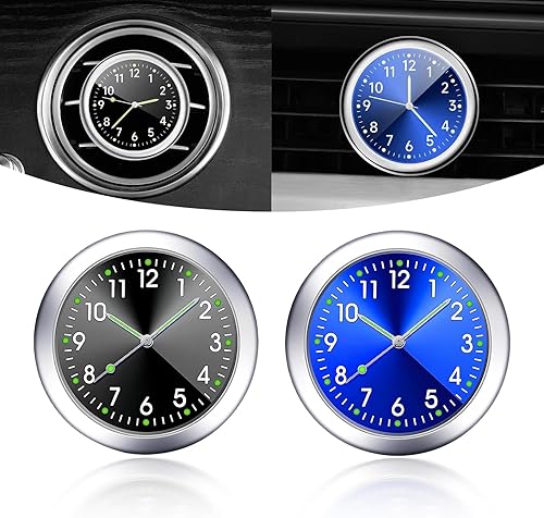 Miniatura 1 de Yumfugu 2 relojes de movimiento de cuarzo automotriz, 1.57 x 0.31 pulgadas, cinta adhesiva de doble cara, estructura de aleación autoadhesiva, reloj