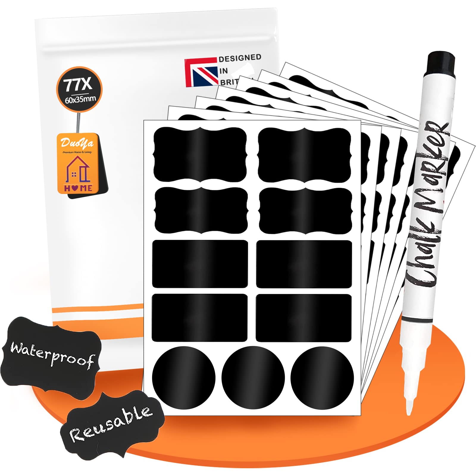 Buy Chalkboard Labels, DuaYa® 77x+1 Erasable Chalk Pen, Labels for Jars