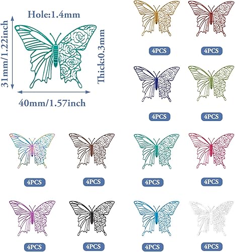 Miniatura 5 de Colgantes de conectores de filigrana, Acero inoxidable, No es una piedra preciosa