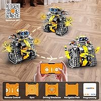 Vista 7 de Juego de juguetes de robot para niños, juego de construcción de 520 piezas, aplicación y control remoto, kit de robótica 5 en 1, robot de pared a