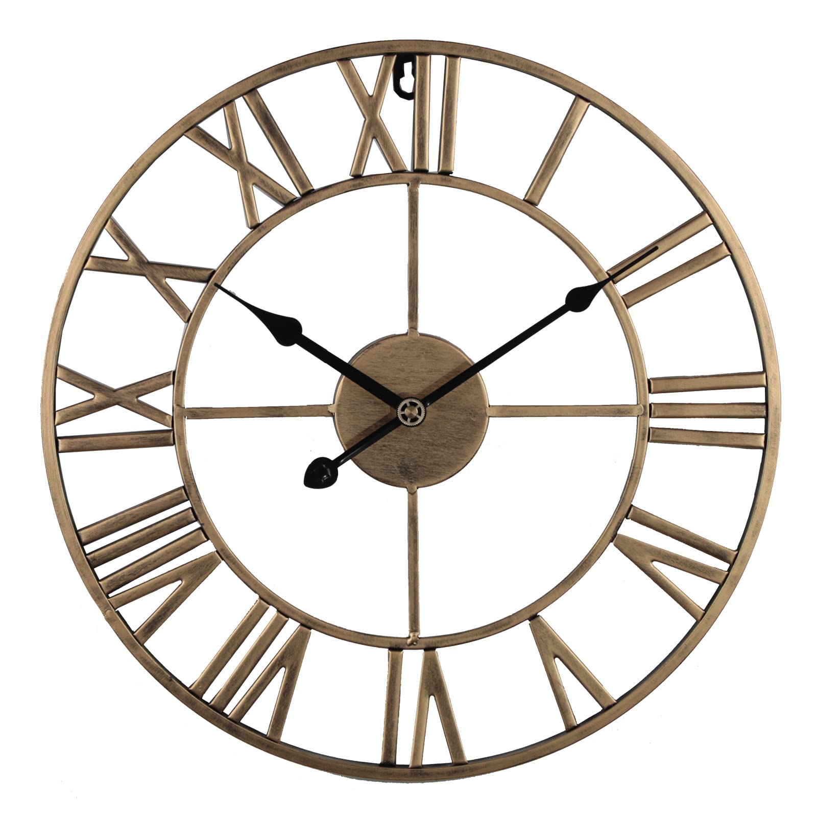 20” Mute Retro Wall Clock, Roman Numerals Art Creative Clock Vintage Silent Metal Clock Industrial Gear Clock, Silent Non Ticking Large Round Decorative Clock for Living Room, Kitchen, Home, Loft