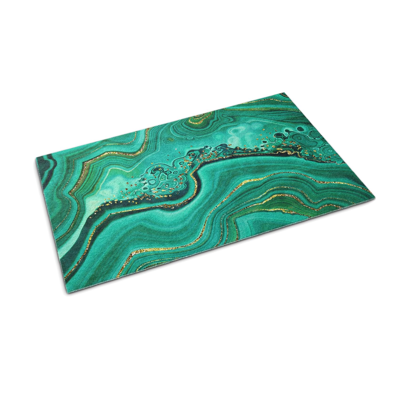 Tapis extérieur effet marbre turquoise de 60x40 cm pour sublimer une terrasse moderne