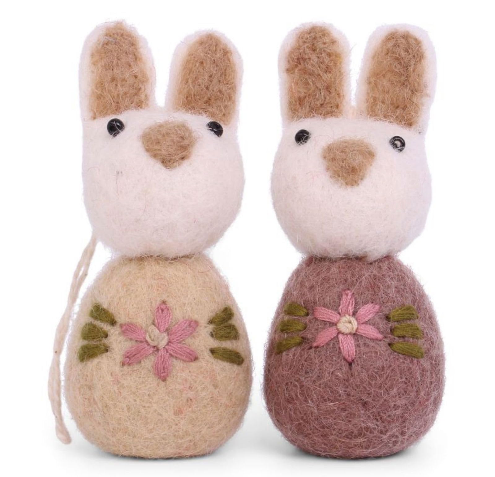 Handmade & Fairtrade Certified | Gry & Sif | Stylish Danish Design x Nepali Artisans | Rabbit Set - Ochre | Easter Decoration