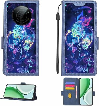Case Compatible for Sharp Leica Leitz Phone 1 5g Phone Case Flip Cover [with Tempered Glass Screen Protector][RFID Blocking][Colorful Reflect Light] LPT-LMG