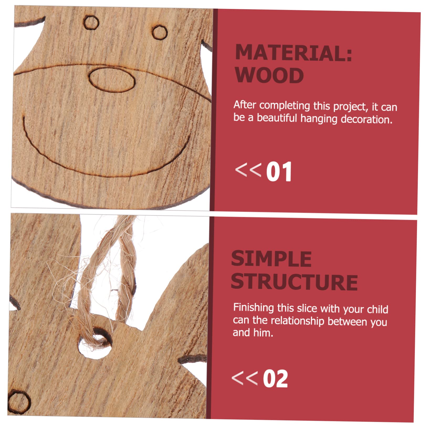 SHINEOFI Decorazioni Natalizie Adatte per Graffiti in Legno 20 Pezzi a Forma di Renna Spago, Fette di Legno Grezze e Regali per Ragazza per Progetti Diy
