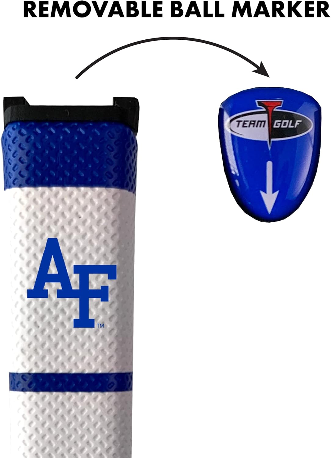Team Golf NCAA AIR FORCE ACADEMY Golf Putter Grip Team Golf NCAA Golf Putter Grip (Multi Colored) with Removable Ball Marker, Durable Wide Grip & Easy to Control