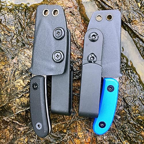 Watchman F015 Fixed Blade D2 Knives With Sheath,Full Tang Bushcraft Knife With Kydex Sheath Hunting Knife With Mircarta Handle For Camping, Survival, Fishing (Blue) #TOP6