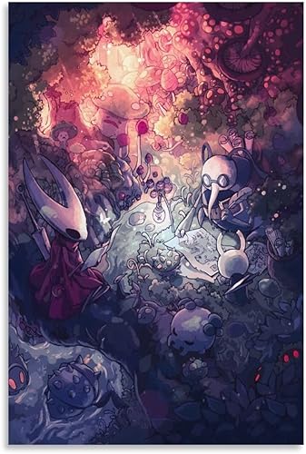 SNKB Hollow Knight - Póster artístico en lienzo y arte para pared, diseño moderno de dormitorio familiar, 16 x 24 pulgadas (15.7 x 23.6 in)