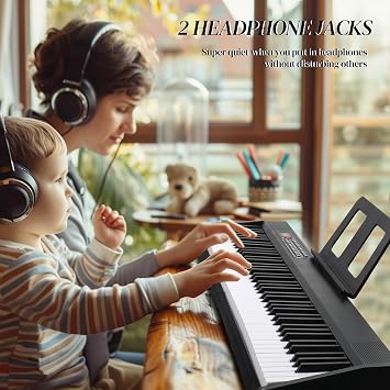 Ktaxon Foldable Piano Keyboard 88 Key Electronic Keyboard Piano (Black)