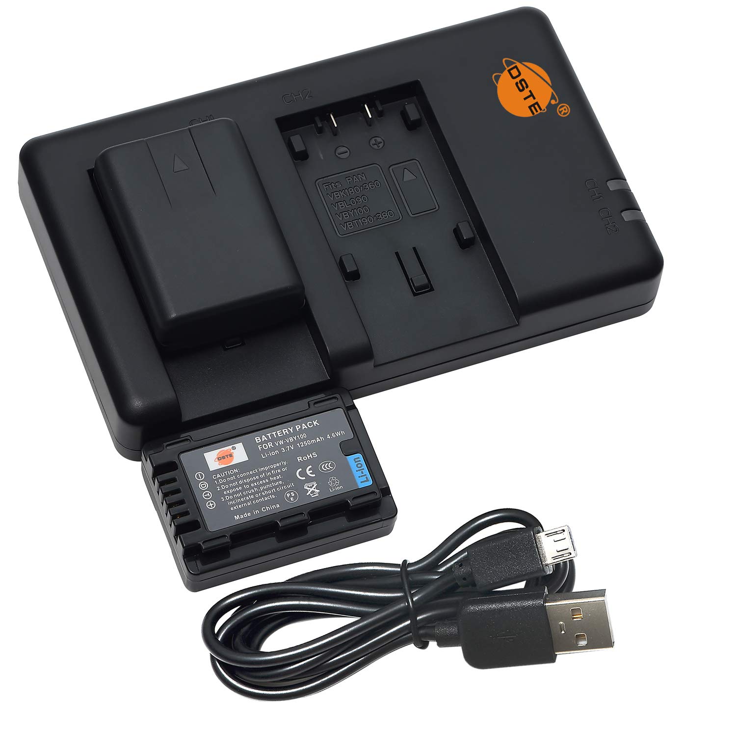 Kit VBY100 con 2 baterías de litio de alta capacidad y base de carga simultánea doble 8