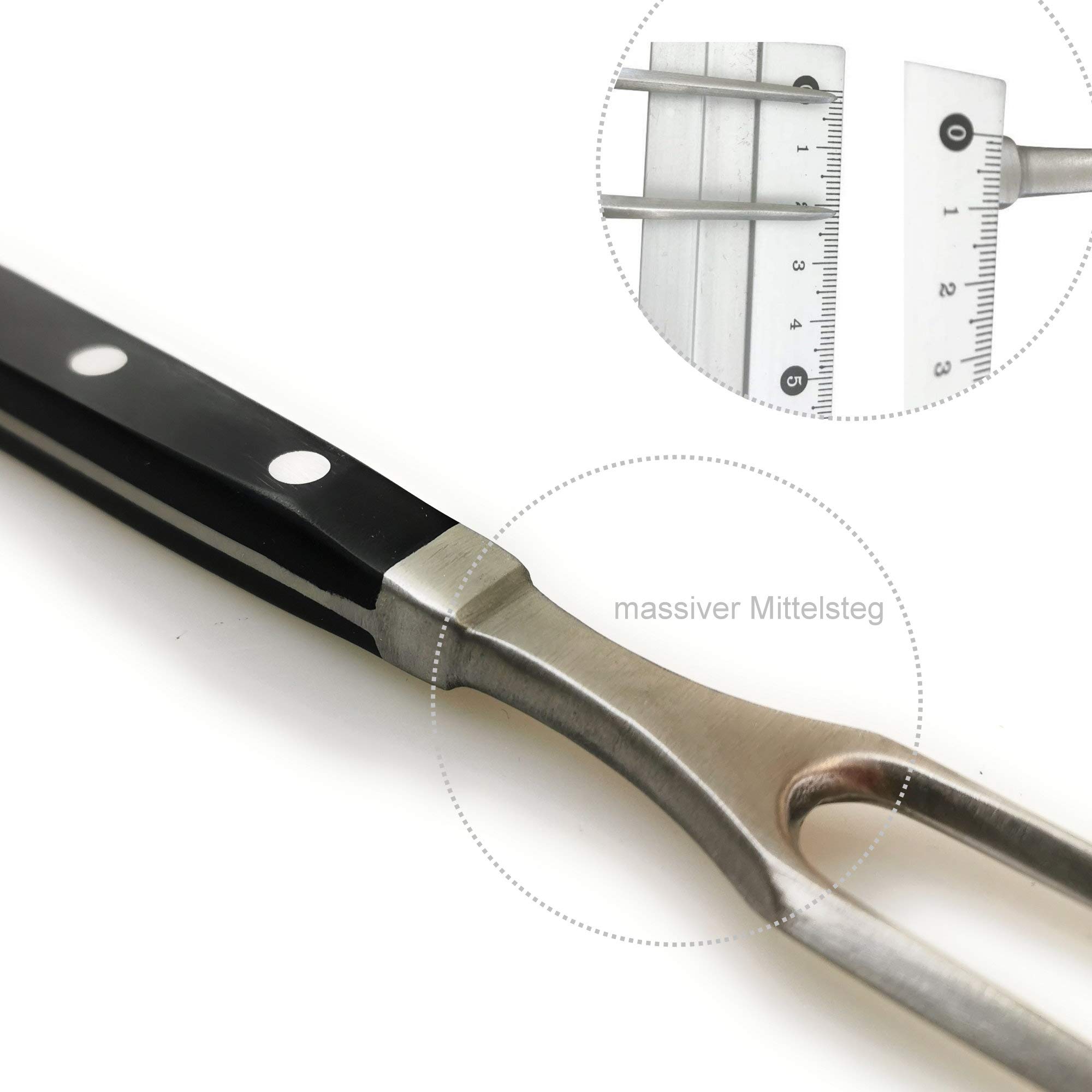 Kerafactum Bratengabel Fleischgabel Grillgabel Tranchiergabel Fleisch Braten Gabel für Bratenstücke und Grillfleisch aus hochwertigem Edelstahl extra schwere Qualität 29 cm Meat Fork (Packung mit 2)