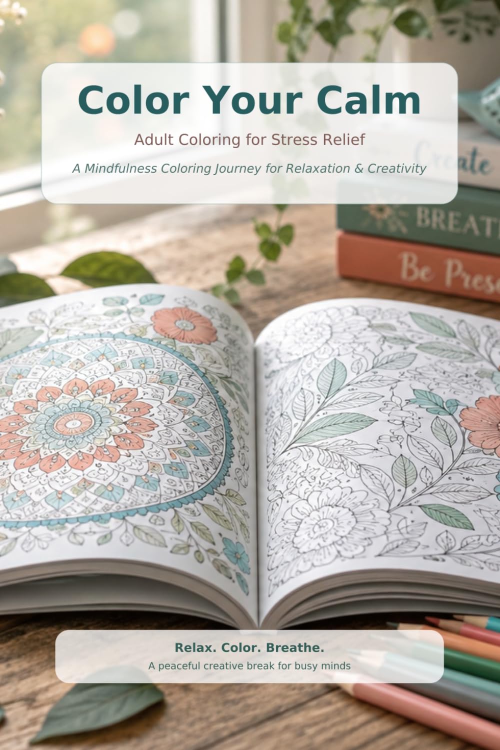 Color Your Calm: Adult Coloring for Stress Relief: A Mindfulness Coloring Journey for Relaxation & Creativity