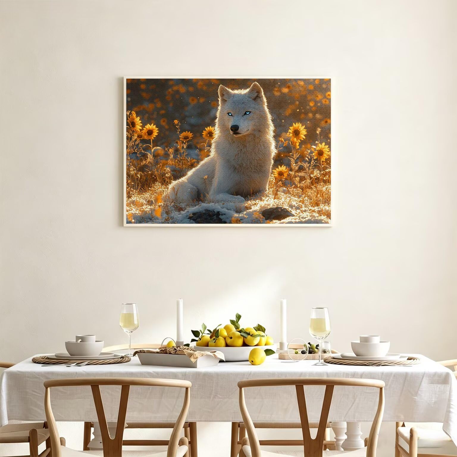 Puzzle dla dorosłych 6000, wilk słonecznik, 179 x 105 cm, n-372