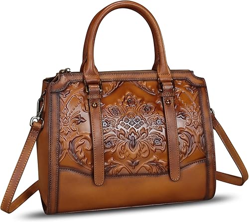 Miniatura 2 de Bolso bandolera de cuero genuino para mujer, con asa superior, hecho a mano, vintage, bolso de mano