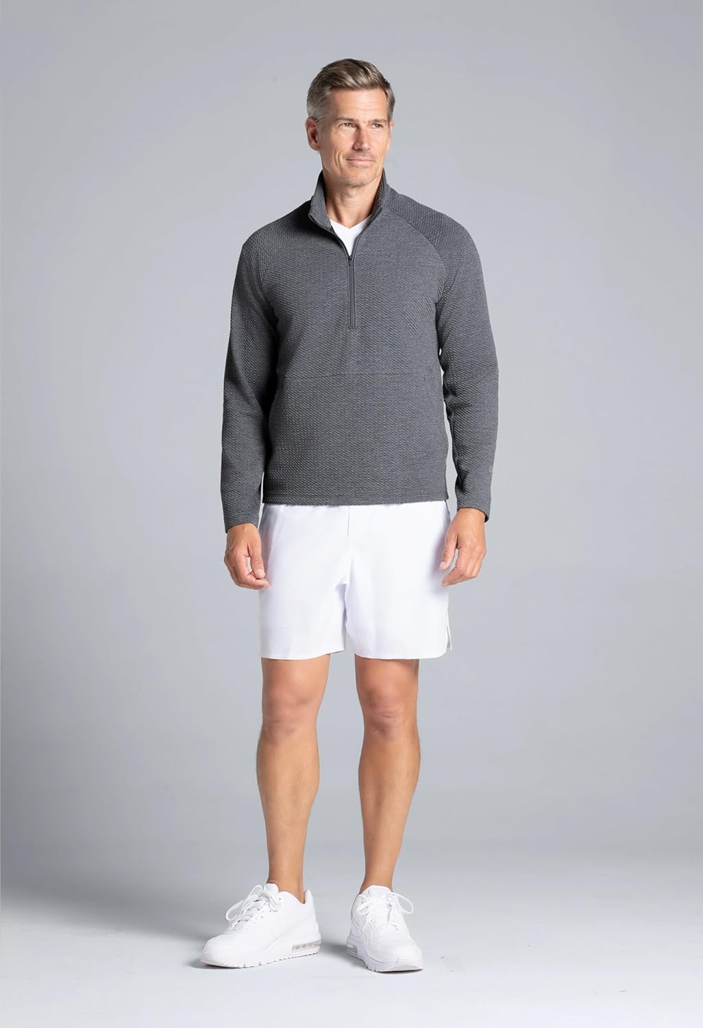 IBKUL Athleisure Wear Sun Protective UPF 50+ Icefil Cooling-Solid Popcorn Stitch Zip Mock Pullover 2.0-95001