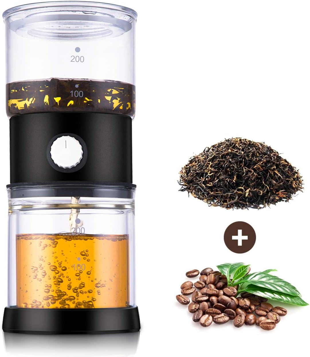 SULIVES Pour Over Coffee Maker/Glass Teapot with Paperless Stainless Steel Filter Double Wall Glass Coffee Dripper Brewer Pot