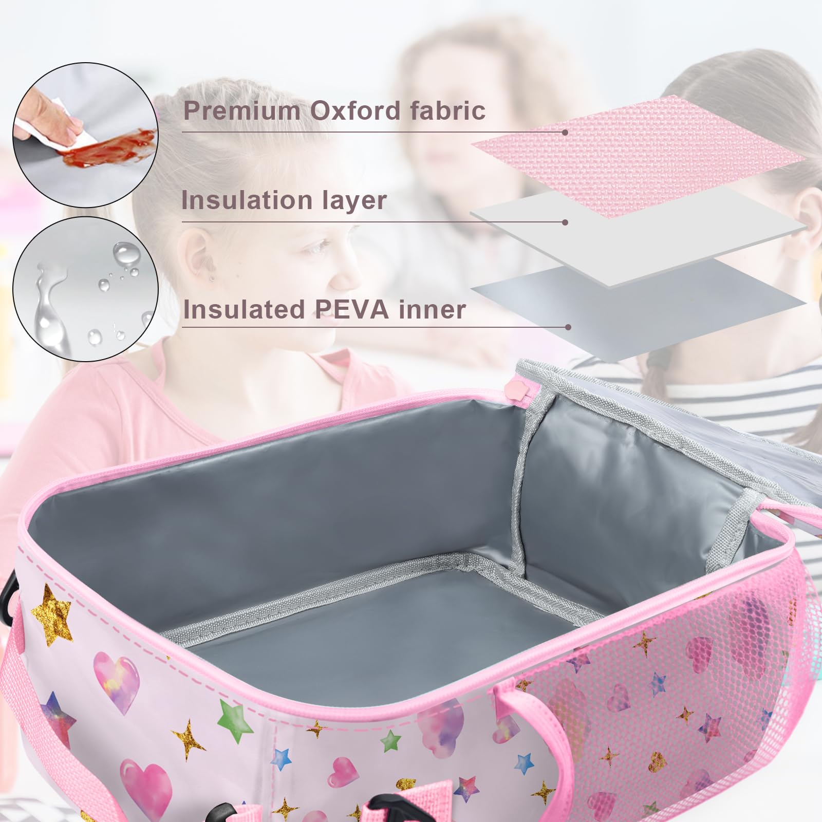 Clastyle Sac Isotherme Repas Enfant Rose Animaux en Montgolfière, Petit Sac Lunch Box Portable mit Porte-Bouteille, Sac Dejeuner Fille pour L'école mit Bandouliere Clastyle Sac Isotherme Repas Enfant Rose Animaux en Montgolfière, Petit Sac Lunch Box Portable mit Porte-Bouteille, Sac Dejeuner Fille pour L'école mit Bandouliere