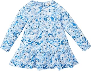 فستان منسوج من ديفاكتو بقصة عادية وأكمام طويلة ورقبة من نسيج محبوك للبنات الصغيرات، B9290A5