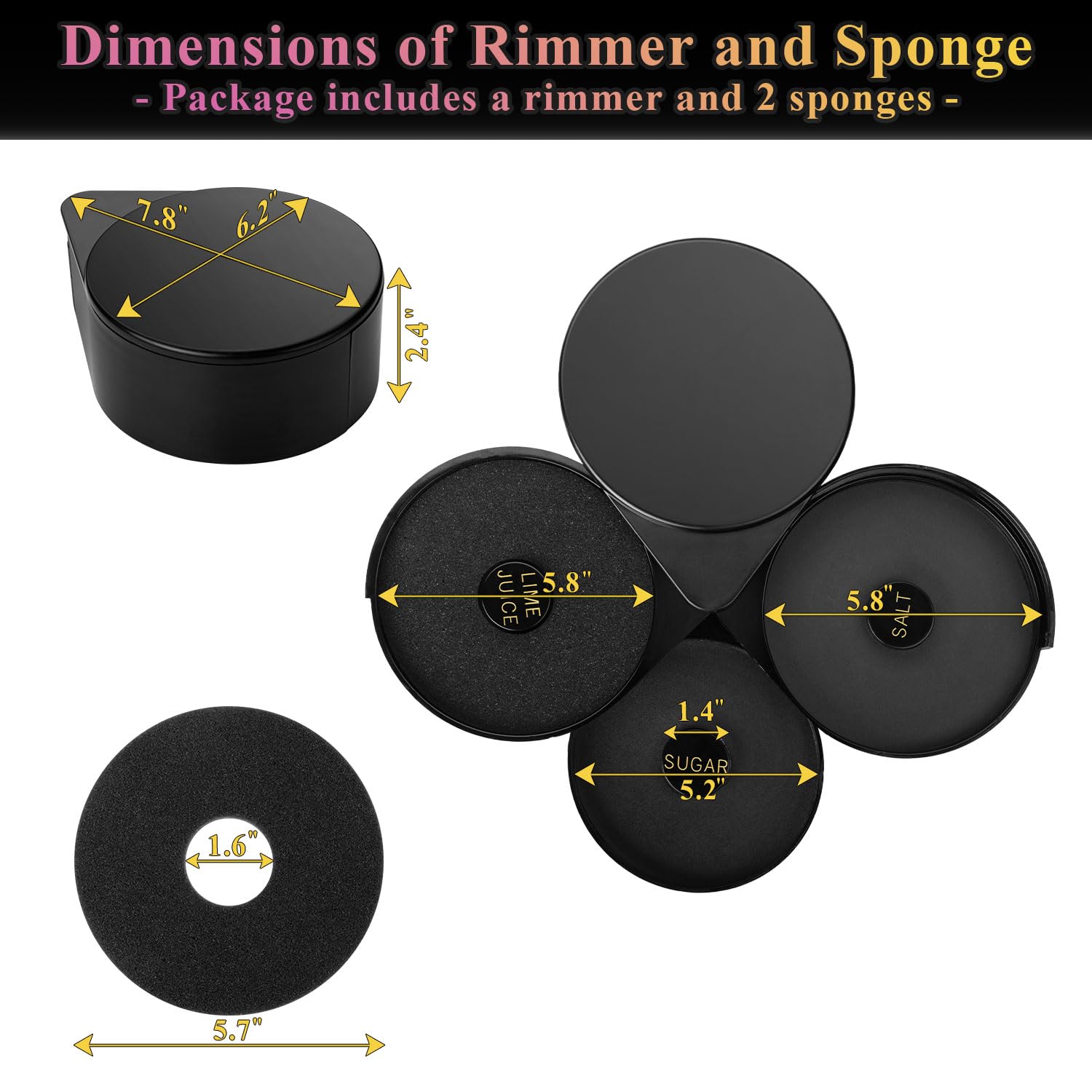 Margarita Salt Rimmer Set - Bar Accessories -6 Margarita Salt Rimmer Set - Bar Accessories -6