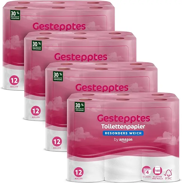 Toilettenpapier 4-lagig gesteppt, 48 Rollen besonders weich - FSC-zertifiziert