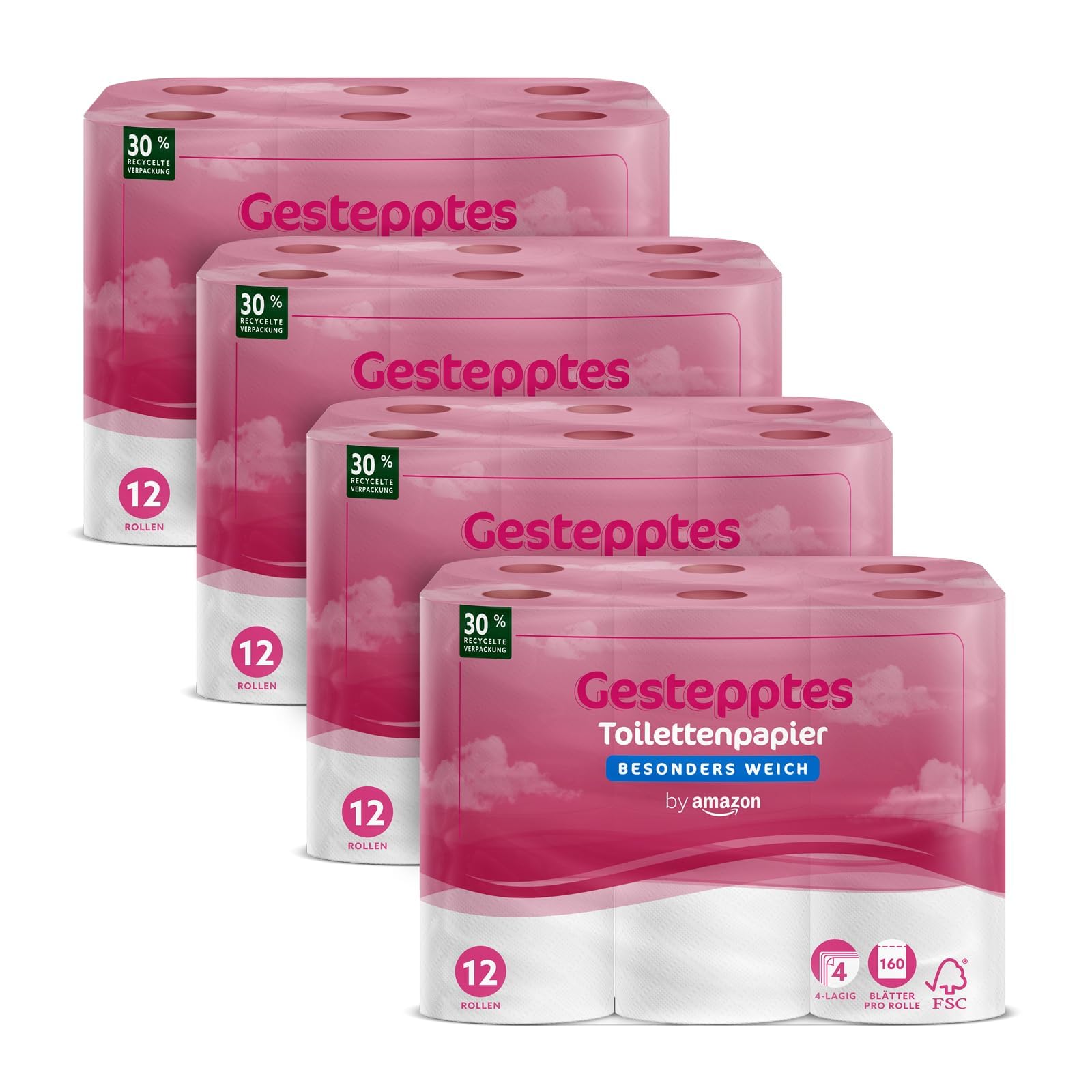 Schwarzes Toilettenpapier 12 Rollen - 4-lagig Weich & Saugstark