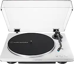 Audio-Technica AT-LP70X-WS-C | Toca-Discos Hi-Fi Totalmente Automático com Transmissão por Correia, Branco/Prata, 33/45 RPM