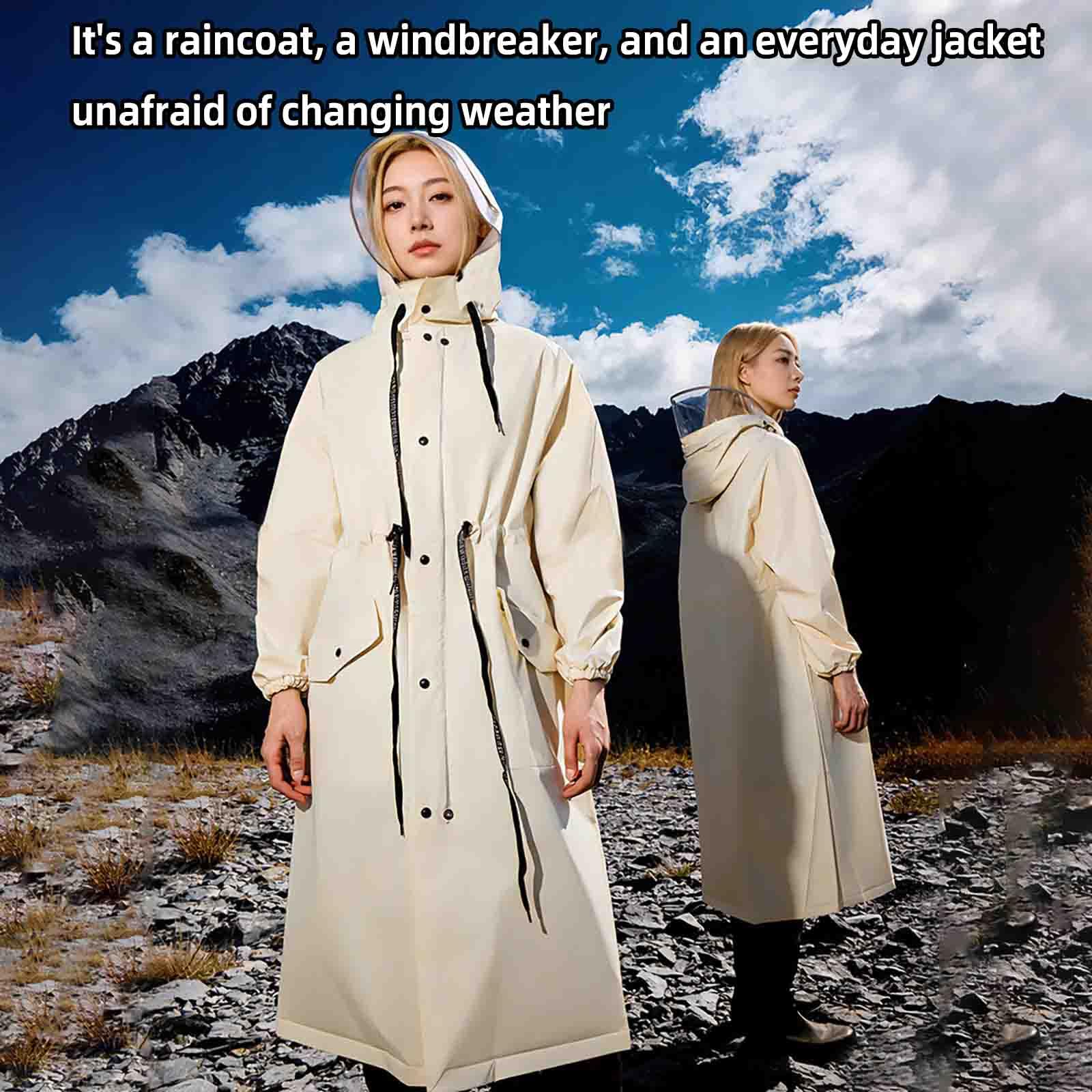 JUSHZ Giacche impermeabili poncho antipioggia mantella mantellina pioggia | Impermeabile adulto bici uomo trekking donna Spesso Lungo Viaggio Escursionismo Portatile