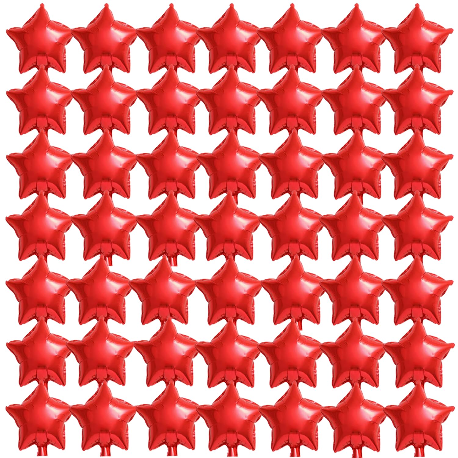 50Pcs 10" Red Foil Star Balloons, Five-pointed Mylar Balloons for Baby Shower, Gender Reveal, Wedding, birthday or Engagement Party Decoration (Red)
