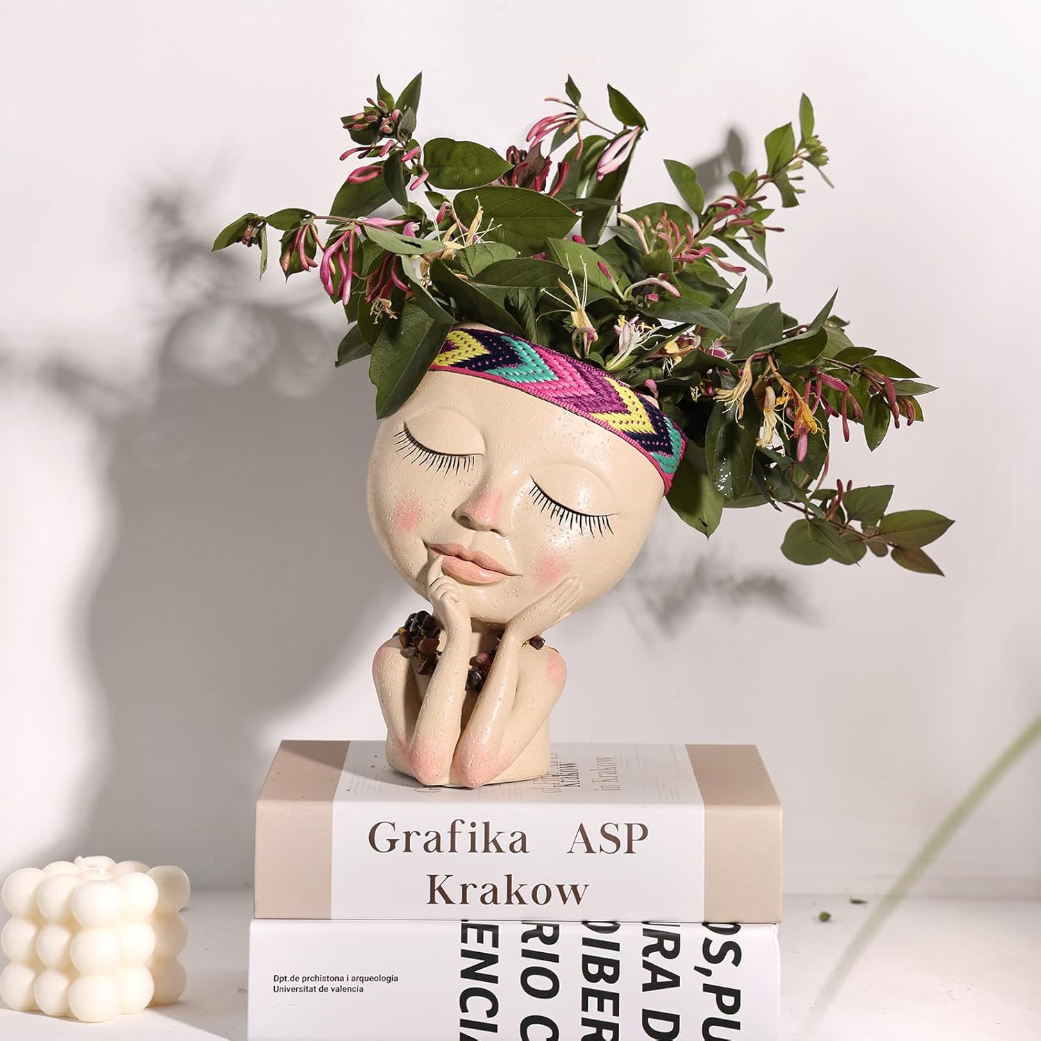 AIMEBBY Face Planter Pot - Face Flower Pots for Indoor and Outdoor Plants - Resin Head Planter Pots with Drainage Hole (Large Size) : Patio, Lawn & Garden