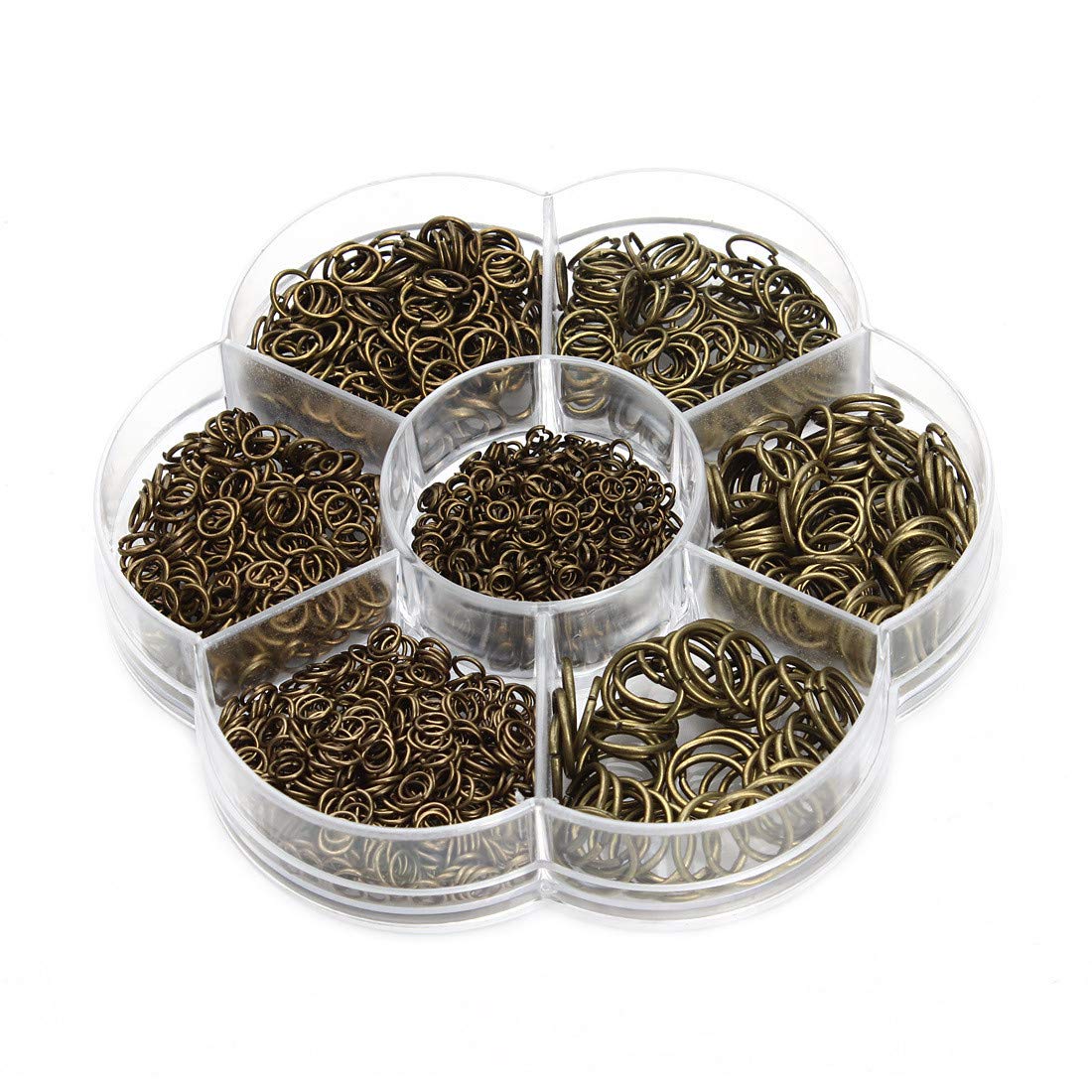 Set 1400 Anelli Di Giunzione Aperti Argento – 7 Misure (3-10 Mm) Con Scatola Portagioelli – Fai Da Te Gioielli