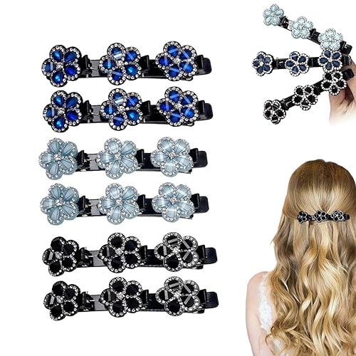 Miniatura 9 de Pinzas de pelo trenzadas con piedras de cristal brillante para mujeres y niñas, 2025 nuevas pinzas de pelo con strass, bandas de pelo fácilmente Con