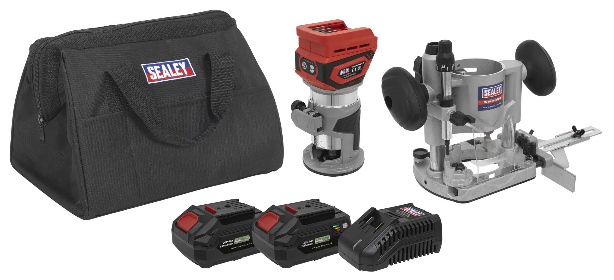 Sealey CP20VTRKIT Cordless Trimming Router Kit 20V SV20  - 2 Batteries