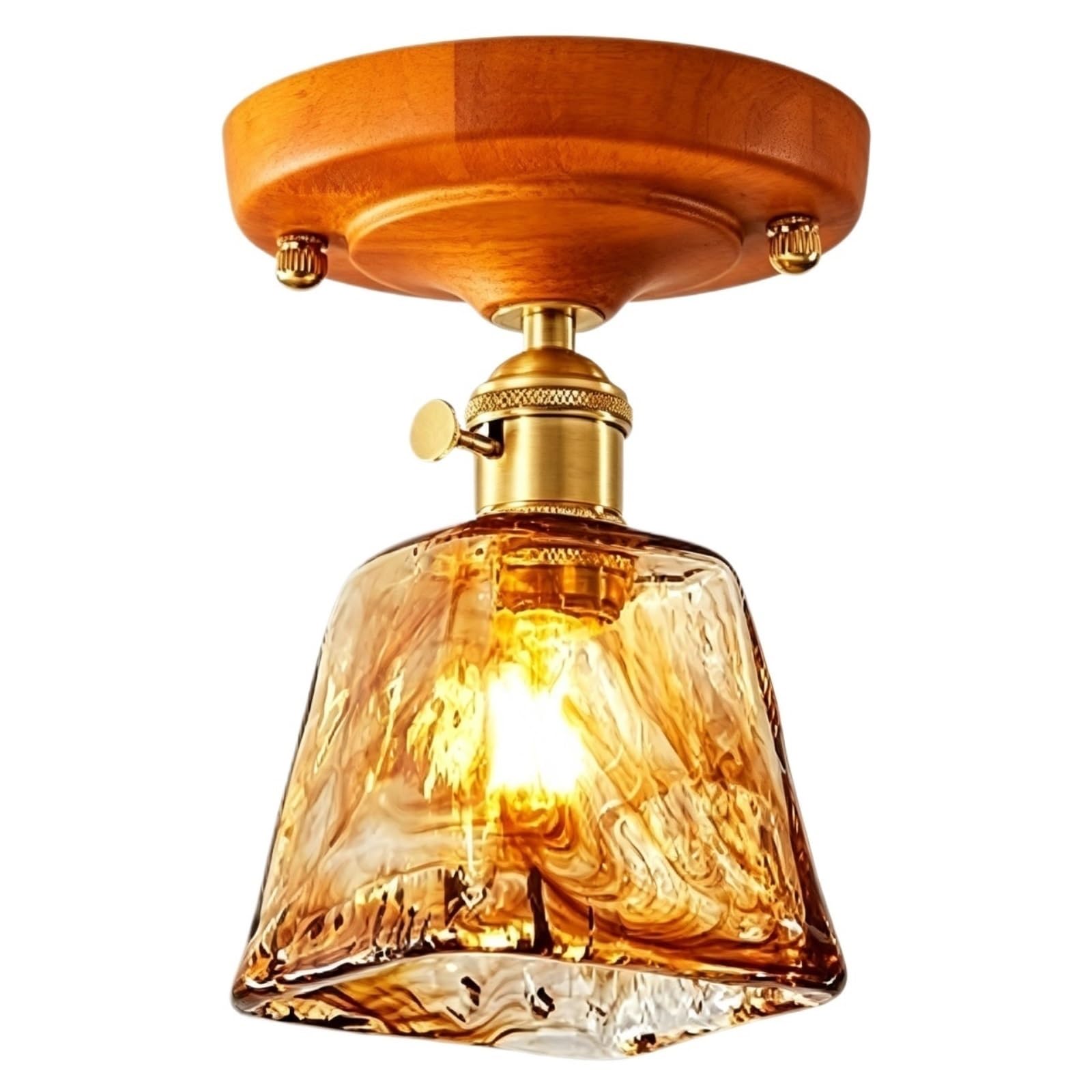 Industrial Flush Mount Fixture With Vintage Farmhouse Ceiling Lamp