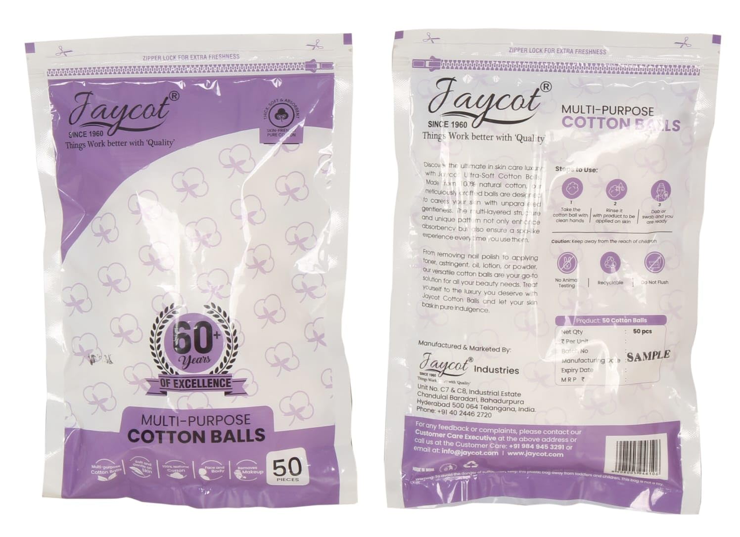 Buy Jaycot Cotton Ball for Eye, Face Makeup and Nail Polish Remover (pack of 5) (50 pieces per pack) Online at Low Prices in India - Amazon.in-image-45