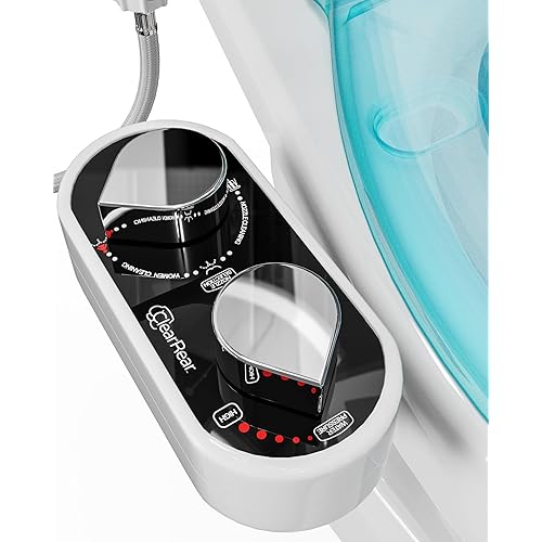 CLEAR REAR Bidet Attachment for Toilet – Non-Electric, Self-Cleaning - Adjustable Water Pressure Nozzle - Bidet Attachment for Toilet Seat with Front & Rear Wash, Hygienic Bathroom Upgrade (Black)