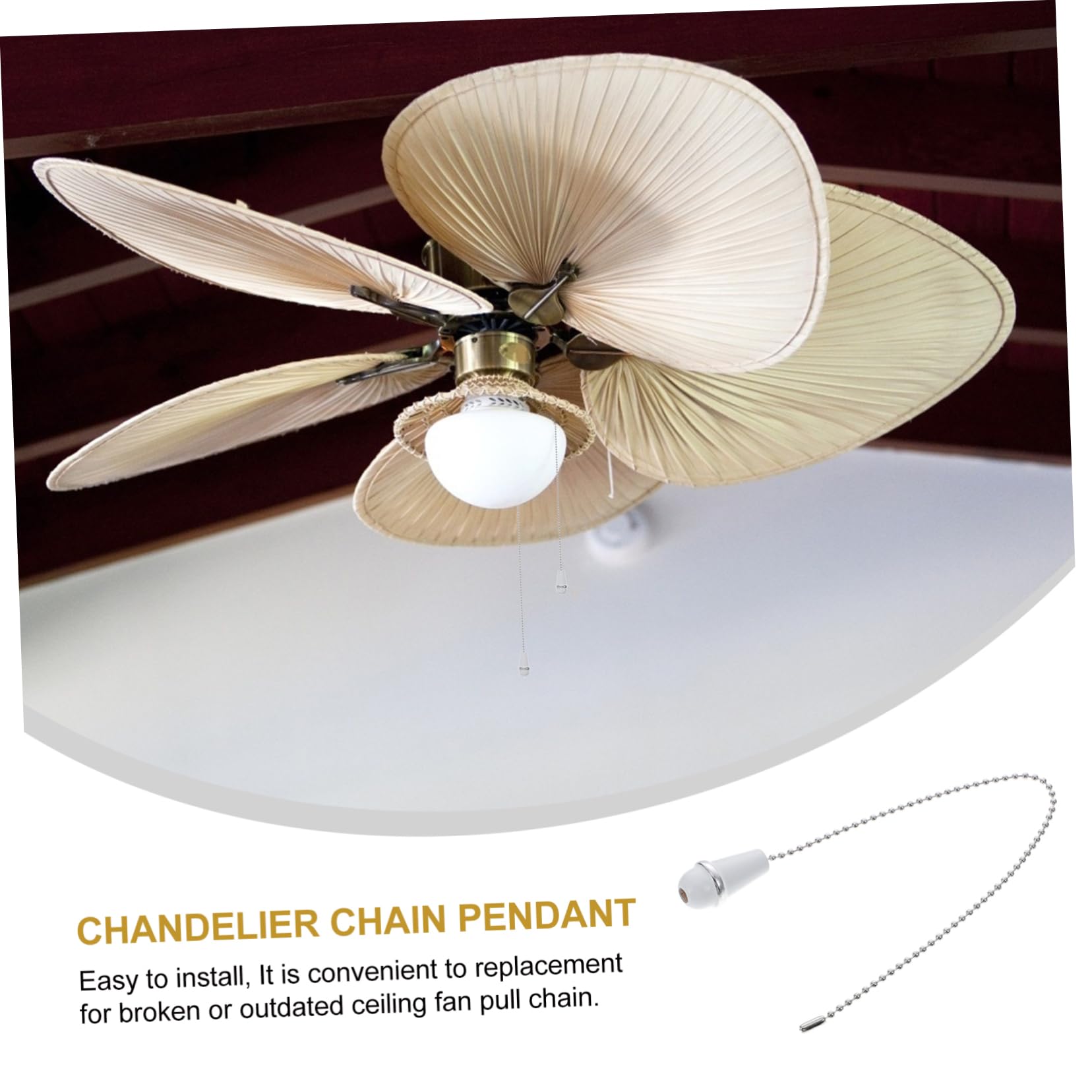 4 Holz-Zugketten Für Deckenventilator – Verlängern & Dekorieren Im Retro-Look
