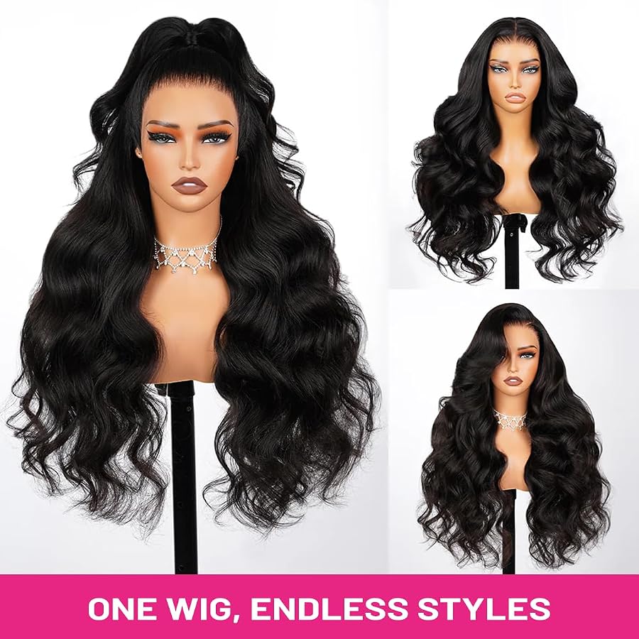 28 Inch Body Wave Lace Front Wigs Human Hair 13x6 HD Lace Frontal Wig | 180% Density Body Wave Human Hair Wig Pre Plucked 10A Glueless Wigs Human Hair With Baby Hair Natural Black, image 5