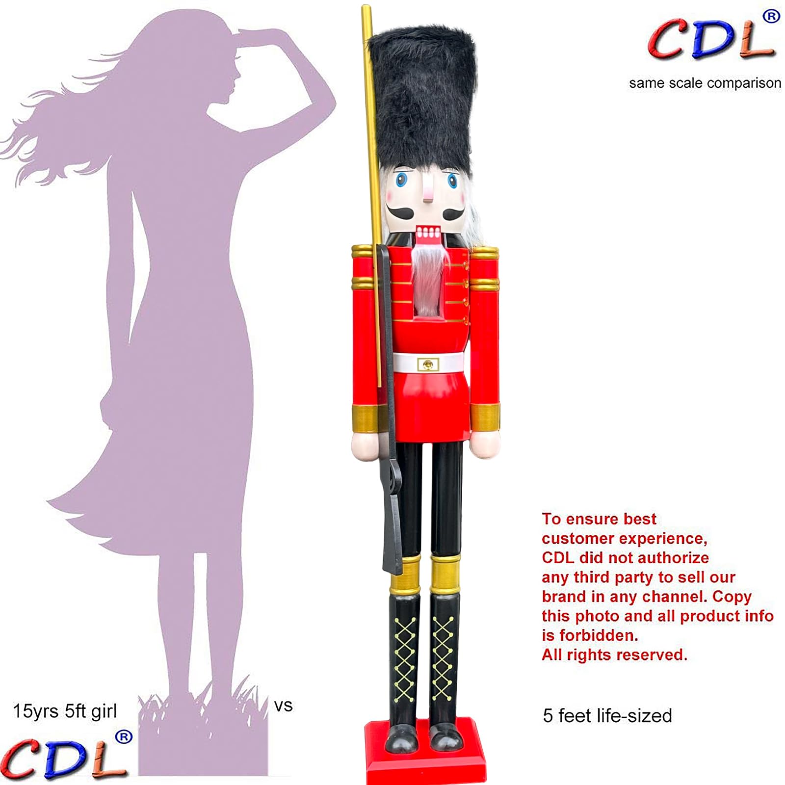 CDL 120 Cm De Haut Grande Taille Rouge De Noël En Bois Casse