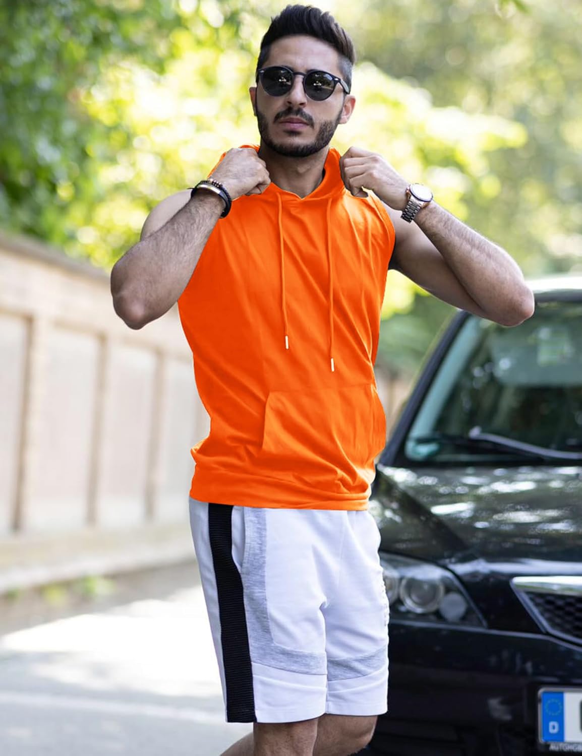 Babioboa Men's Workout Hooded Tank Tops Sleeveless Gym Hoodies Bodybuilding Muscle Cut Off T-Shirts - Image 3