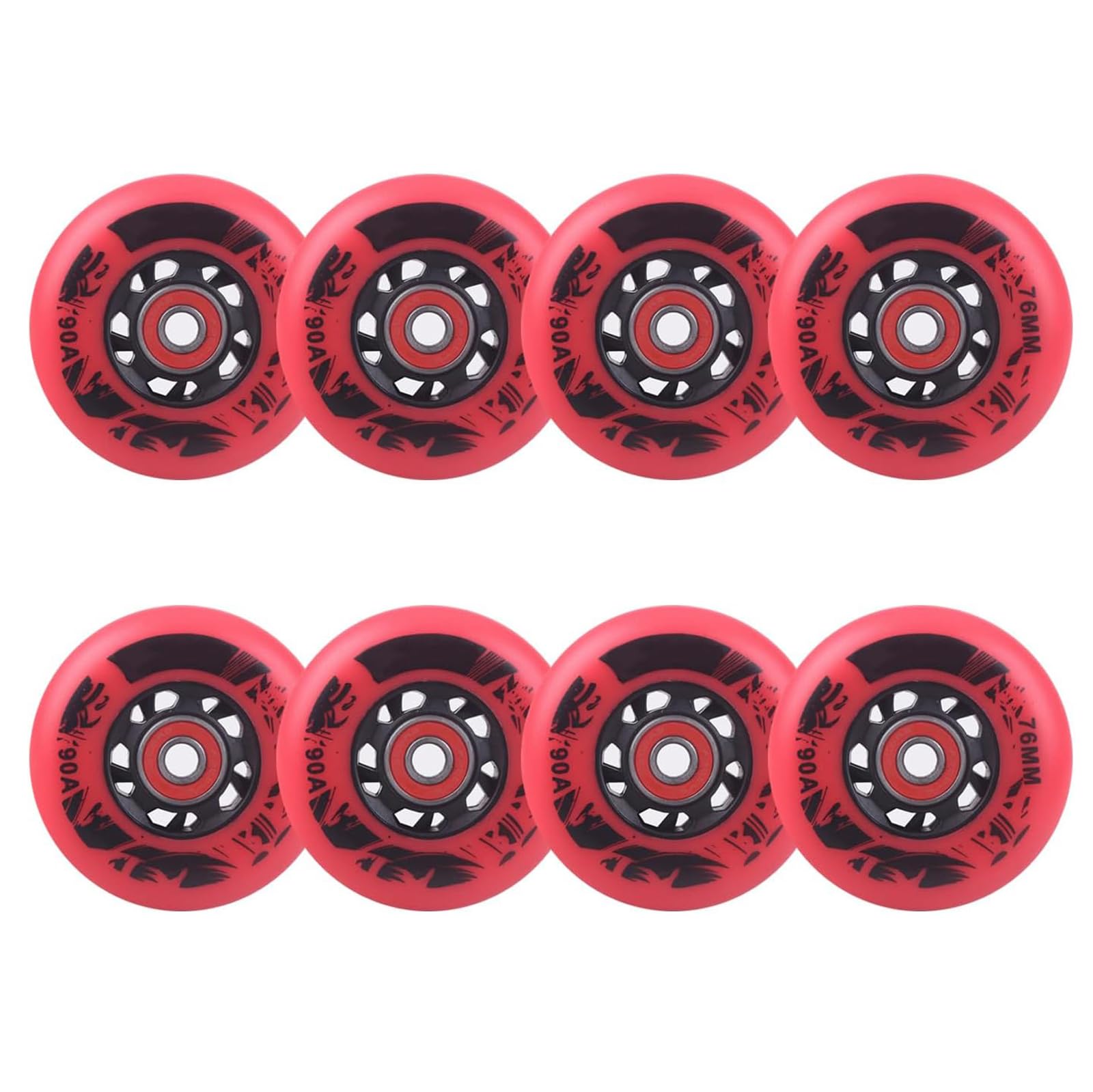 Roues en ligne 76mm 90A rouge pour réparer les roulettes de valise usées