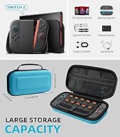 Vista 67 de TiMOVO Carrying Case for Nintendo Switch 2 (2025), Large Capacity Protective Hard Shell Portable Travel Case Pouch for Switch 2, with 10 Game Card