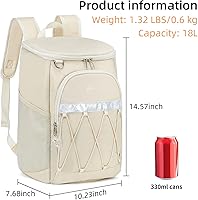Vista 2 de Backpack Cooler Backpack 26 Cans Insulated Leak Proof for Women Men Beach Camping Picnic Fishing Hiking Lunch Backpack Waterproof Cooler