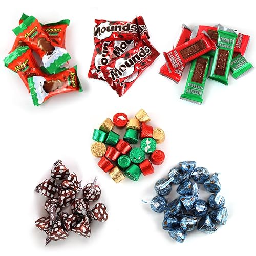 Miniatura 3 de Surtido de dulces de mezcla de chocolate navideño a granel para temporada navideña, dulces de Navidad envueltos individualmente Hershey's Santa,