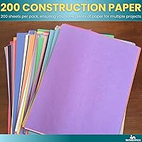Vista 5 de 1InTheOffice Papel de construcción 9x12, colores surtidos, paquete de 200