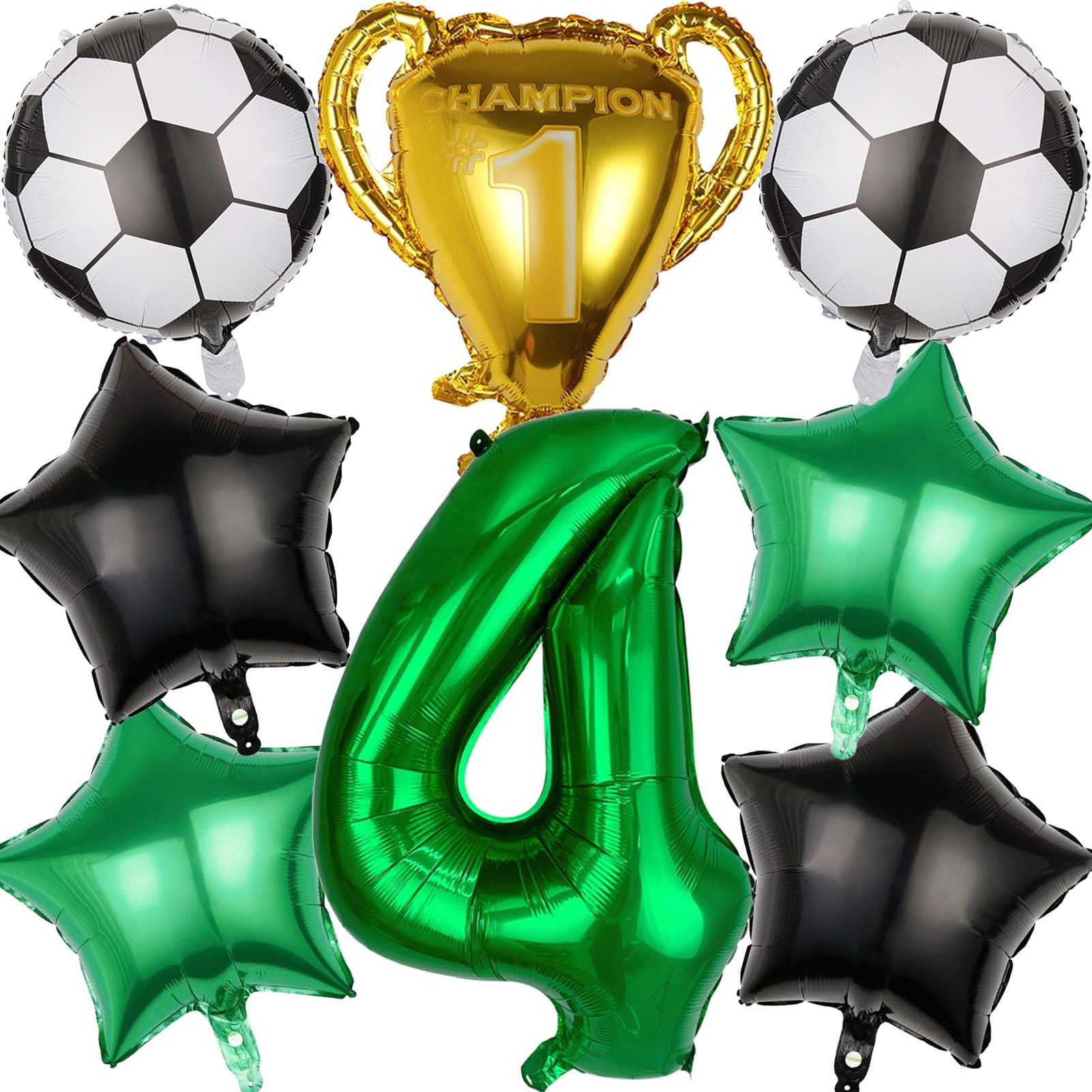 8PCS 32 inch Number 4 Balloon Soccer Balloons,Number Balloons Soccer Birthday Party Decorations,Suitable for Birthday Party World Cup Soccer Sports