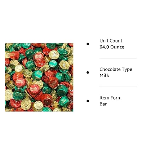 Miniatura 8 de Tazas en miniatura de mantequilla de maní navideña, tazas de mantequilla de maní de chocolate con leche a granel, dulces de Navidad, envueltas