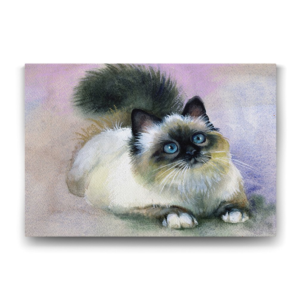 Sulu Boya Kedi Tablosu - 140x100cm