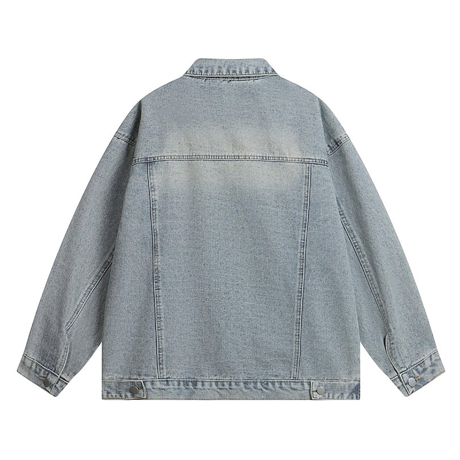 Giubbotto Jeans Uomo Giacca Giubbino Casual Giacchetto Primaverile Mezza Stagione di Denim Oversize Abbigliamento Cowboy Autunnali